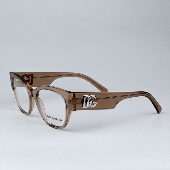 D&G DG3377 3432 BRAND NEW Eyeglasses Transparent Camel Square Women - Picture 1 of 10